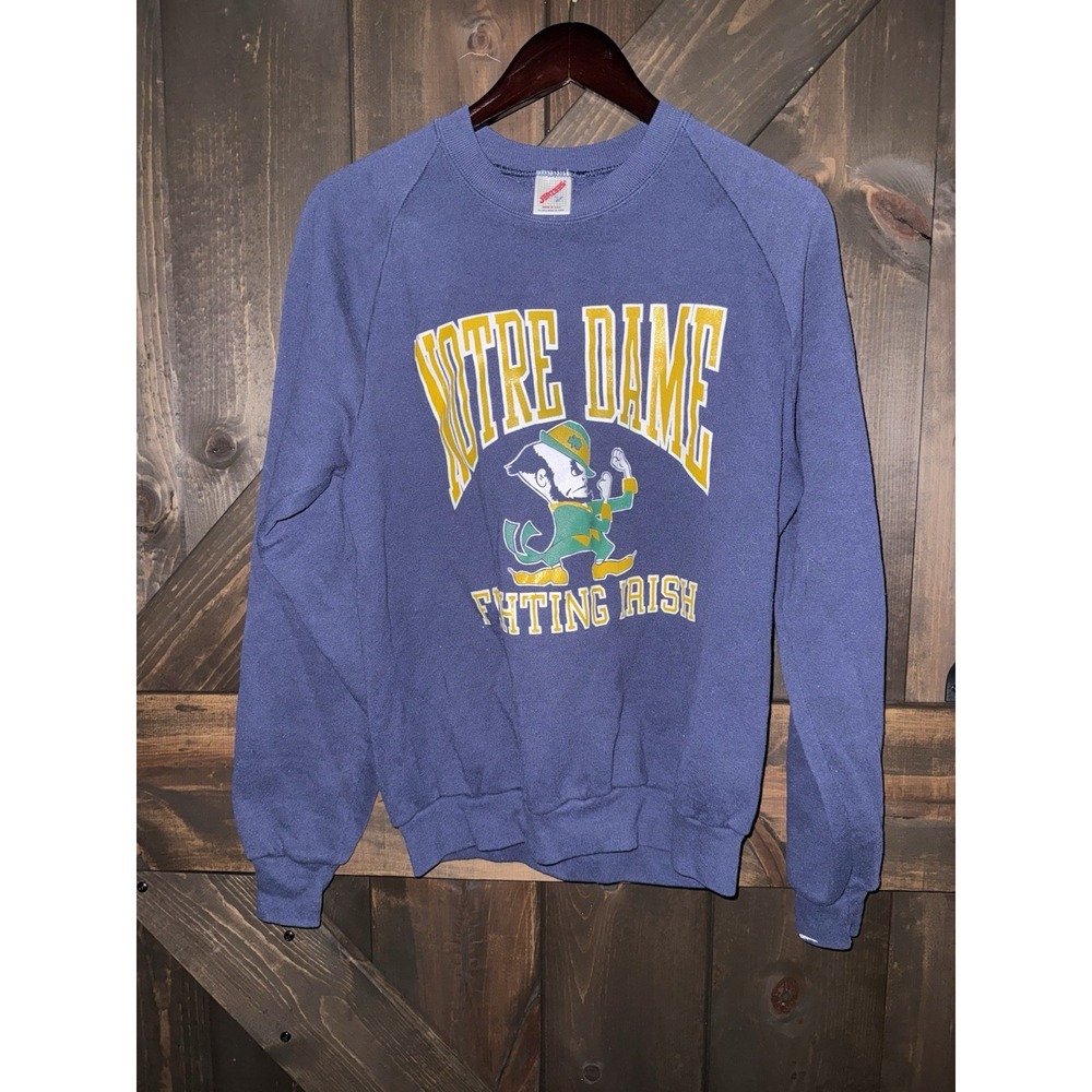 Vintage 80s Jerzees USA Notre Dame Fighting Irish Crewneck Sweatshirt Large